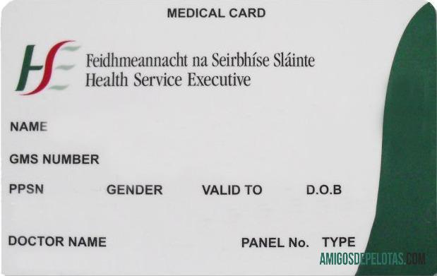 Cartão Médico Executivo do Serviço de Saúde da Irlanda modelo